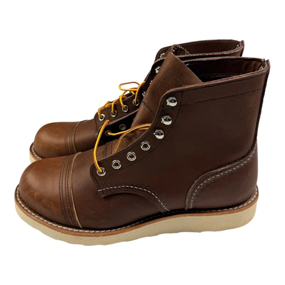 Red Wing 8088 Iron Ranger Mens 7.5 D Amber Harness Leather Wedge Sole Work Boots